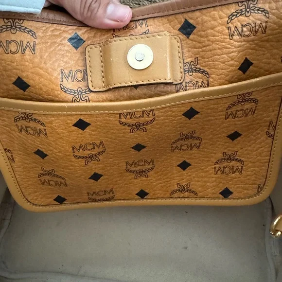 MCM Cognac Visetos Monogram Tote with Gold Hardware - Picture 6 of 13